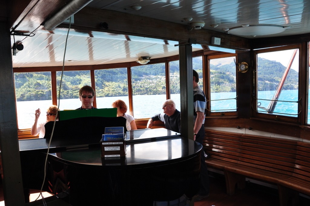 We took a cruise around Lake Wakatipu on the TSS Earnslaw, a steamer boat based in Queenstown.  It was a very pleasant trip, and we enjoyed the scenery, and checking out the boat itself.